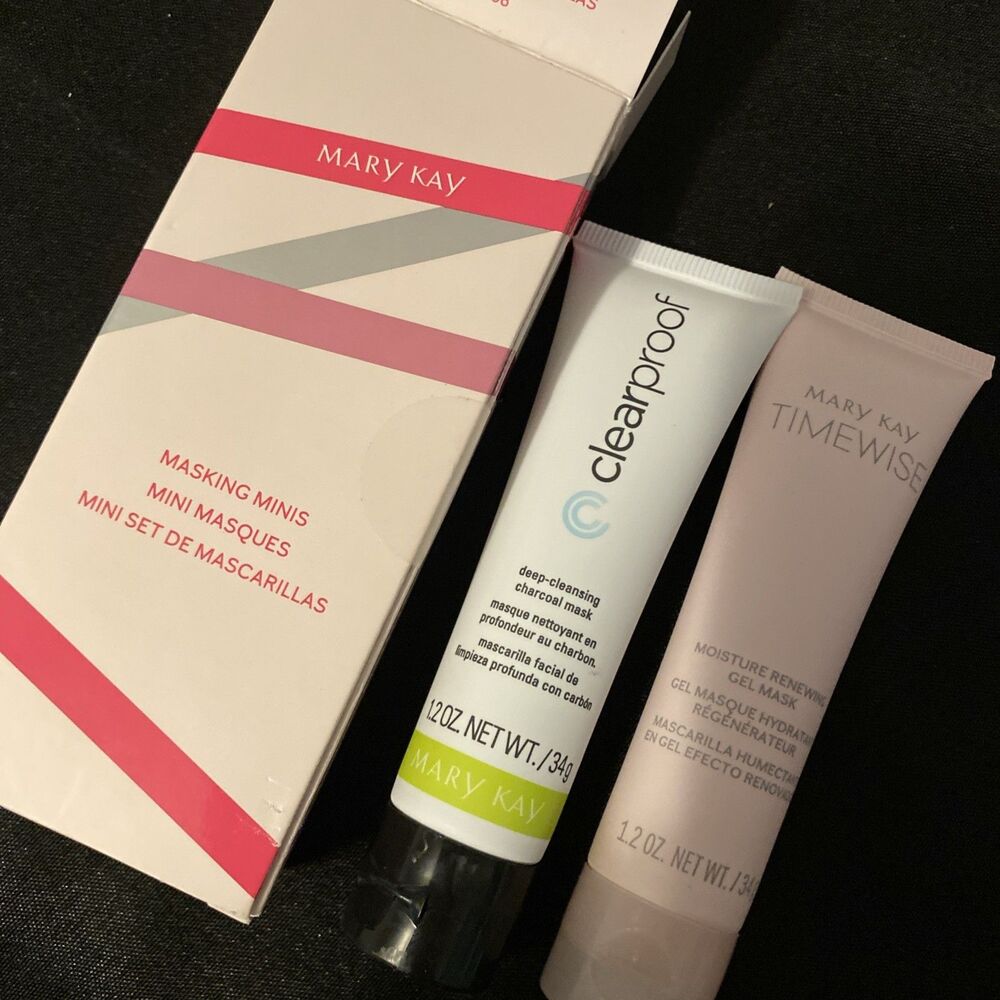 Mary Kay MASKING MINIS Moisture Renewing Gel Mask & Deep Charcoal Mask - NEW